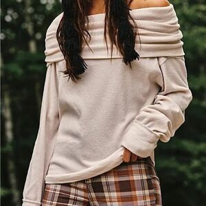 Free People Hazy Heart Off the Shoulder Thermal Top